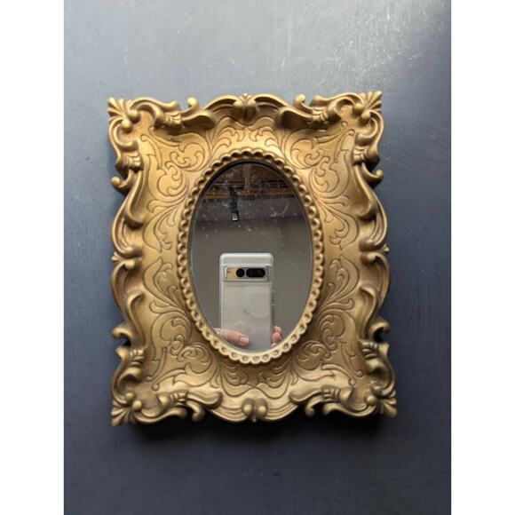Vintage Ornate Gold Mirror, vertical or horizonal Maximalist Hollywood Regency - Picture 1 of 4